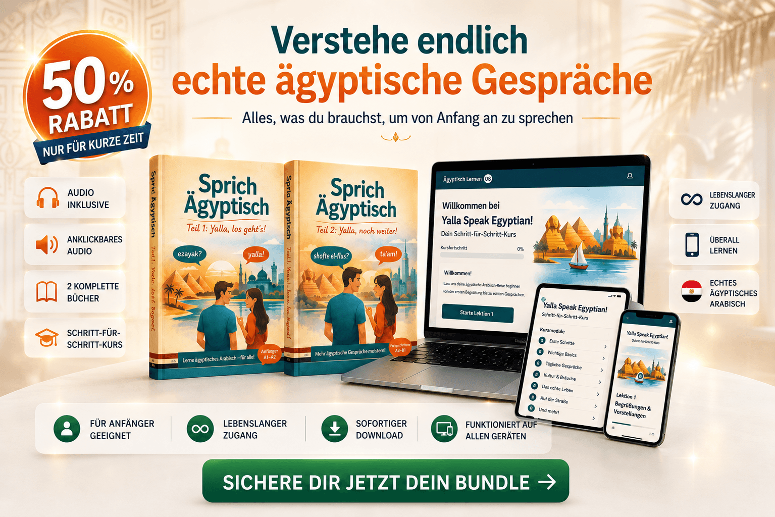 Yalla Speak Egyptian Bundle german Version + Free Book " Speak Love"