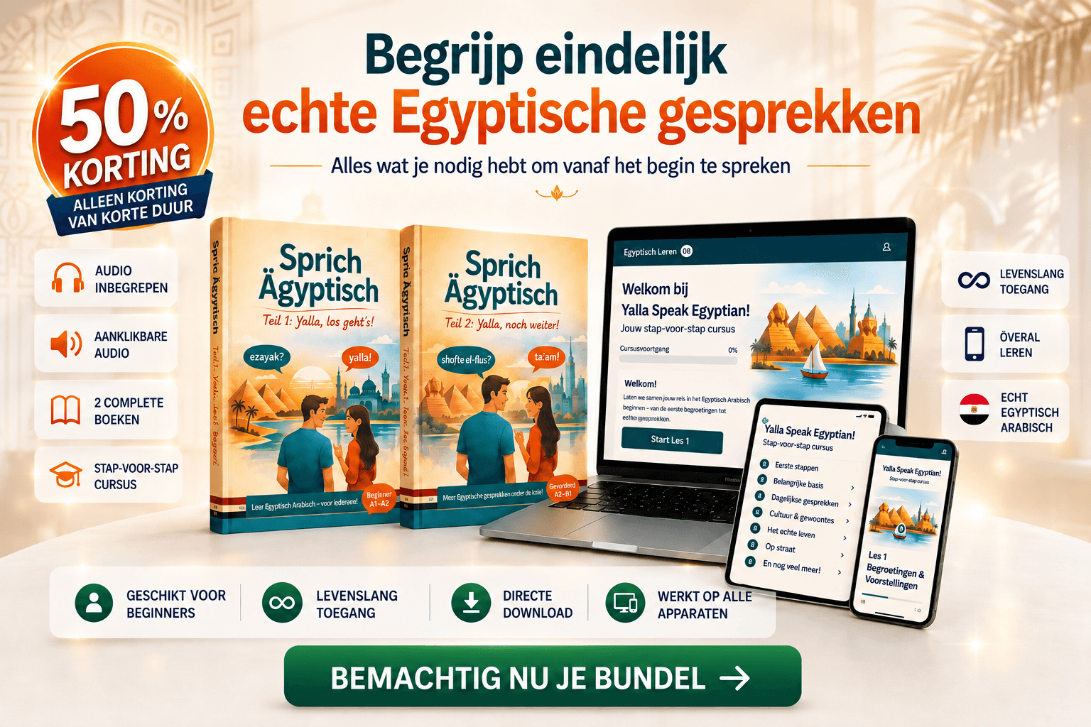 Yalla Speak Egyptian Bundle – Nederlandse versie + Gratis boek “Speak Love”